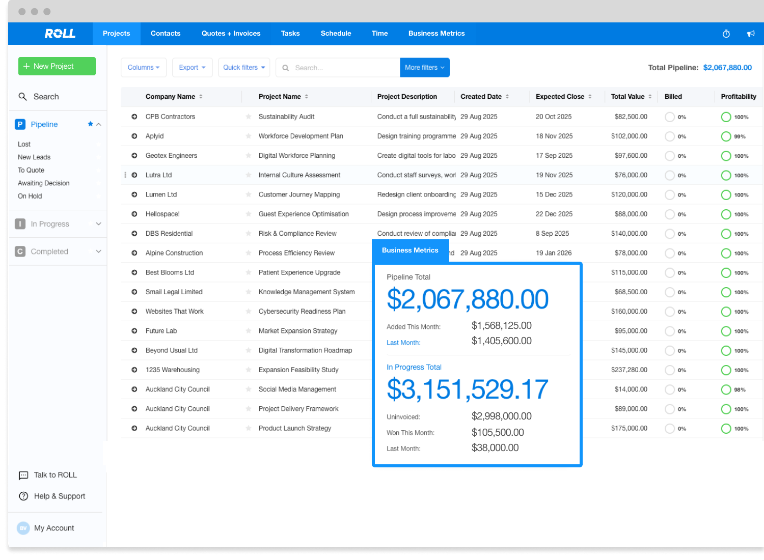 Sales Pipeline Screenshot